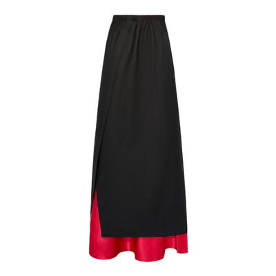 TU女装松紧高腰直筒半身裙