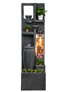 欧式风会所别墅喷泉鱼缸造景摆件