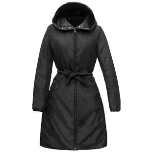 诗都奇反季清仓白鸭绒羽绒服女轻薄中长款修身显瘦秋冬装黑色外套