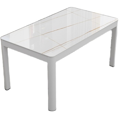 餐桌椅组合长方形钢化玻璃餐桌