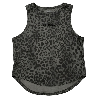 FITBULL豹纹女子背心运动健身综合训练服Crossfit透气凉感不规则