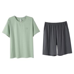 安之伴【巨凉感】情侣睡衣夏季纯棉短袖女夏款休闲男士家居服套装