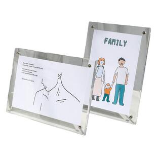 亚克力6寸相框小卡片展示架透明照片框摆台A4展示框画框装裱立牌