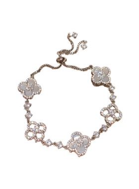 仿白贝母星光花瓣手链女温柔贵气