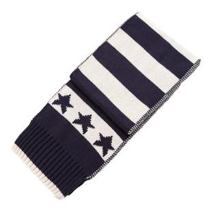 伊米伦儿童围巾秋冬棉条纹男童女童针织围巾中大童保暖围巾围脖潮