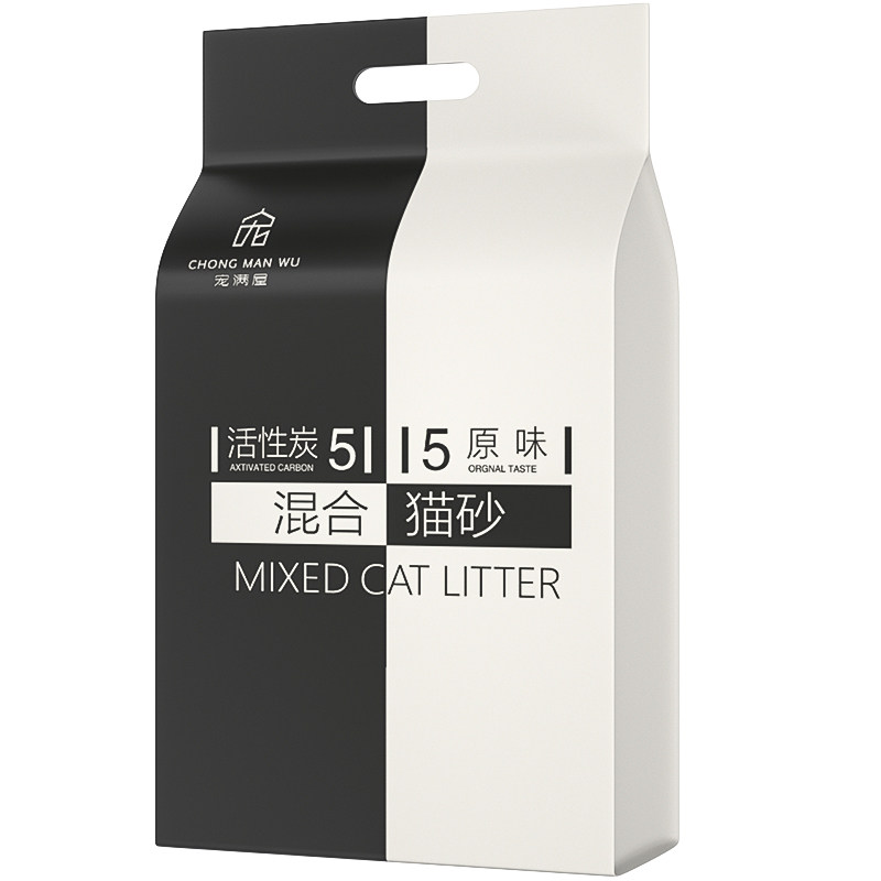 黑白除臭可冲厕混合原味6l袋猫砂