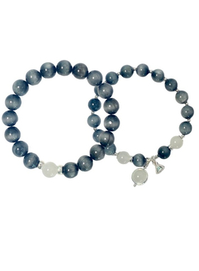 情侣款手串鹰眼石简约纯银手链