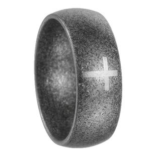 复古风做旧古银色十字架戒指男钛钢不掉色指环简约个性手饰品配饰