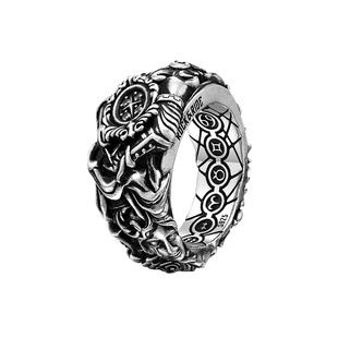 [新品]ROCKRIDE处女座戒指 新款重生十二星座气质高级男925银送礼