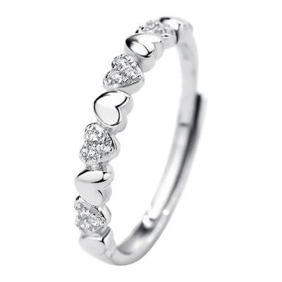 小众爱心戒指s999纯银高级感