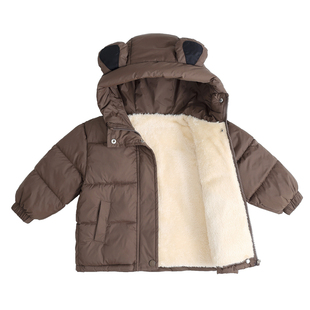 宝宝棉衣1加绒加厚2儿童羽绒棉服3男女童冬装保暖外套4岁小孩棉袄