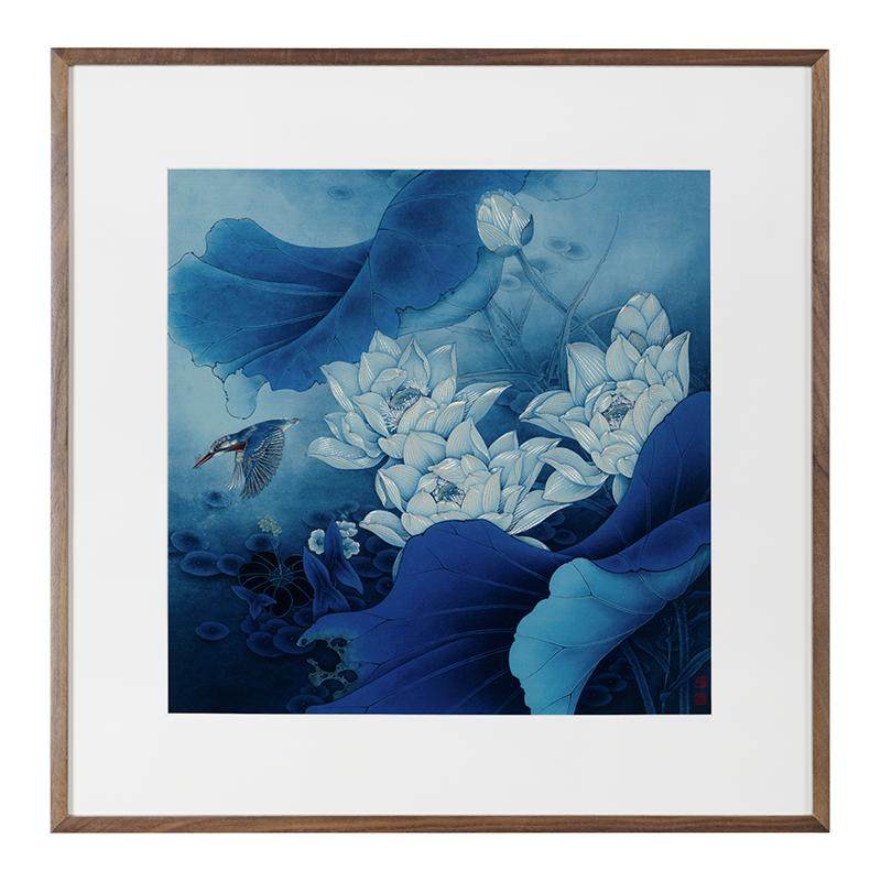 铜师傅《白荷蓝翠》铜雕画