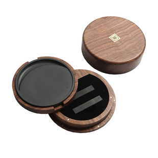 砚台高档文房四宝安徽歙砚宣砚天然原石圆形带盖墨条墨锭套装 书法国画磨墨迷你小砚多功能高档墨池墨海礼盒