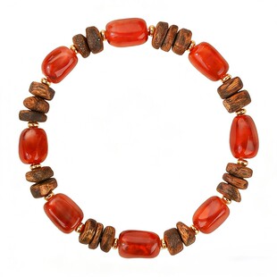 奇楠沉香手串随形南红玛瑙手链火焰纹红色玉石天然檀木五行补木火