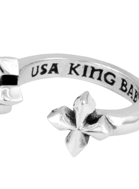 KING BABY心灵蜕变MB十字架开口戒指925银哥特摇滚时尚潮流女礼物