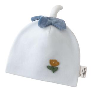 婴儿帽子a类纯棉秋冬双层新生儿护囟门帽初生0-3个月男女宝宝胎帽