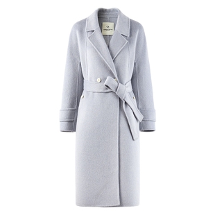 秋水伊人优雅风气质双面呢大衣2025年冬季新款100%绵羊毛毛呢外套