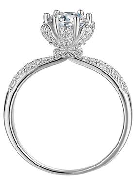 莫桑石1克拉冰雪皇后戒指群镶