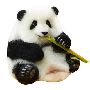 羊毛毡材料包 毛毡手工戳戳乐diy熊猫 花花 萌兰 飞云 七仔材料包