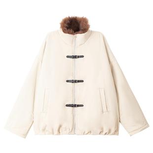 KEIKO[皮草内胆] 毛毛内里短款立领棉服外套冬季蓄热保暖加厚棉袄