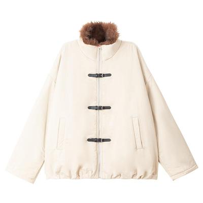 KEIKO[皮草内胆] 毛毛内里短款立领棉服外套冬季蓄热保暖加厚棉袄