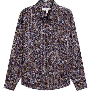Brooks Brothers/布克兄弟女士25秋冬新品金银丝佩斯利印花衬衫