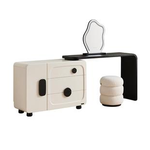 全友家居2025新款法式复古风可伸缩斗柜一体梳妆台卧室家用化妆桌