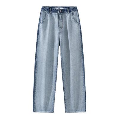 直筒高腰牛仔阔腿裤VWL