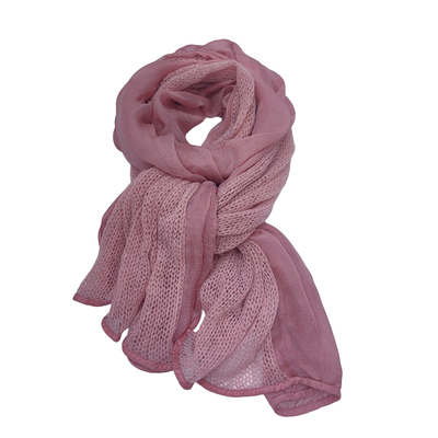 秋冬新款拼接围巾女扎染粉色