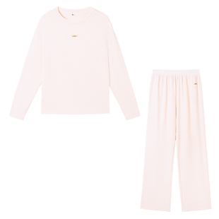 爱美丽粗针汗布圆领家居服早秋新款长袖长裤宽松睡衣套装IM46BPD1