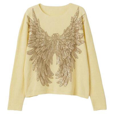 慵懒风天使之翼烫钻打底衫