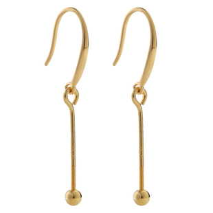 925纯银耳坠空托女款圆珠通孔螺丝针式DIY手工蜜蜡绿松石耳饰配件