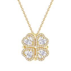 设界925银女四叶草项链