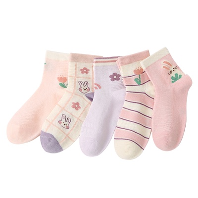 六指鼠女童网眼袜子夏季薄款棉袜