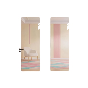 全身镜贴墙自粘免打孔软镜子卧室客厅出租屋家用高清穿衣镜门后镜