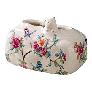 美式纸巾盒客厅轻奢陶瓷抽纸盒复古纸抽盒欧式创意法式高档摆件