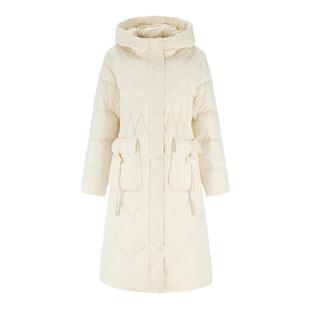 Lucidy鲁思蒂连帽羽绒服女冬季2024新款长款时尚保暖白鸭绒外套