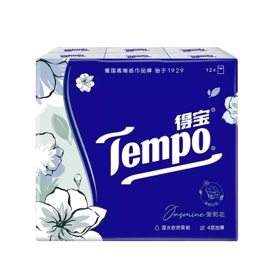 得宝4层加厚7张12包携带式手帕纸