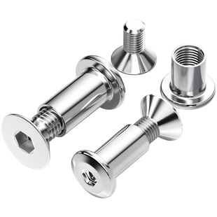 304不锈钢沉头内六角子母铆钉对接对锁螺丝螺母夹板家具组合套装
