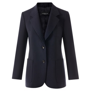 朗姿欧洲EiLEEN ELITEE藏蓝色羊毛商务西装外套2025年秋季新款