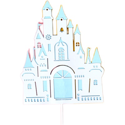 公主城堡插牌女孩艾莎蛋糕装饰