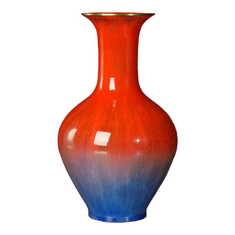 新中式纯摆件黄铜花瓶鲜花插花瓶装饰品观世音菩萨玉净瓶高档家居