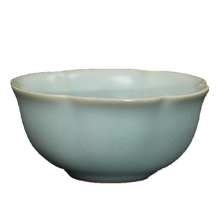 台湾柏采窑晓夏初荷杯BR-14小 停产老釉茶杯粉青汝窑复古陶瓷茶具