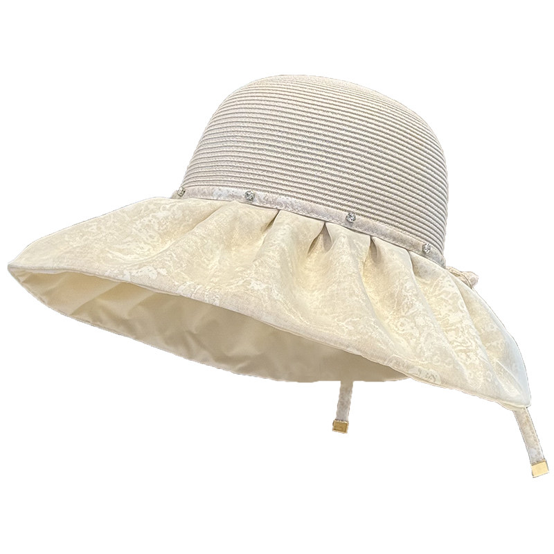 夏季宽檐显脸小防晒渔夫帽女