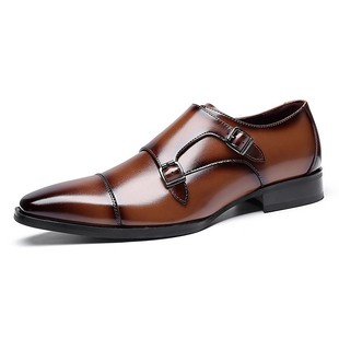 Plus Size Men Monk Strap Dress Shoes Leather Oxfords 真皮鞋