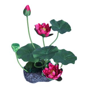 仿真小荷花莲花水池景观装饰花酒店餐品装饰小摆件假花鱼缸造景花