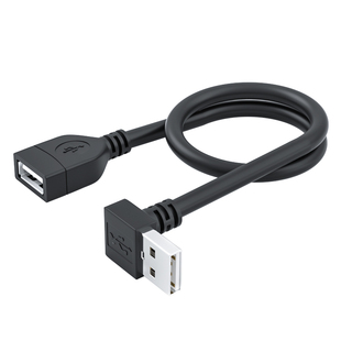 浮太usb2.0延长线弯头90度上下左右USB公对母充电延长线车载USB连接线插座电源小风扇手机电脑通用4芯屏蔽线