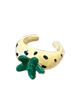 Gallery女滴釉可爱复古拼色戒指