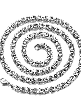 丞磊同款银色钛钢项链