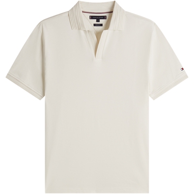 Tommy男装丝光棉纯色V字POLO衫